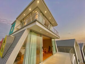 Swakopmund sea-view accommodation – upper-floor corner balcony overlooking the ocean