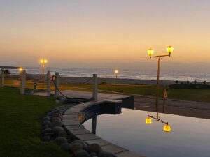 @ The Sea Boutique Guesthouse – infinity pool reflecting the coastal sunset