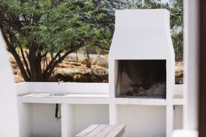 Grünau accommodation – private outdoor braai fireplace