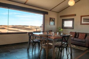 Desert Breeze accommodation – window-side breakfast table