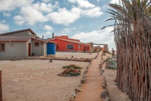Desert Breeze accommodation – garden bungalow path