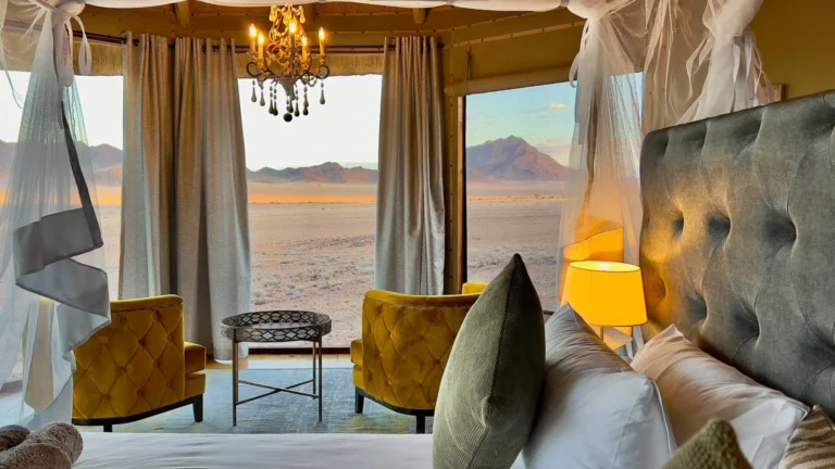 Suite at Namib Outpost with panoramic views across the Namib Desert