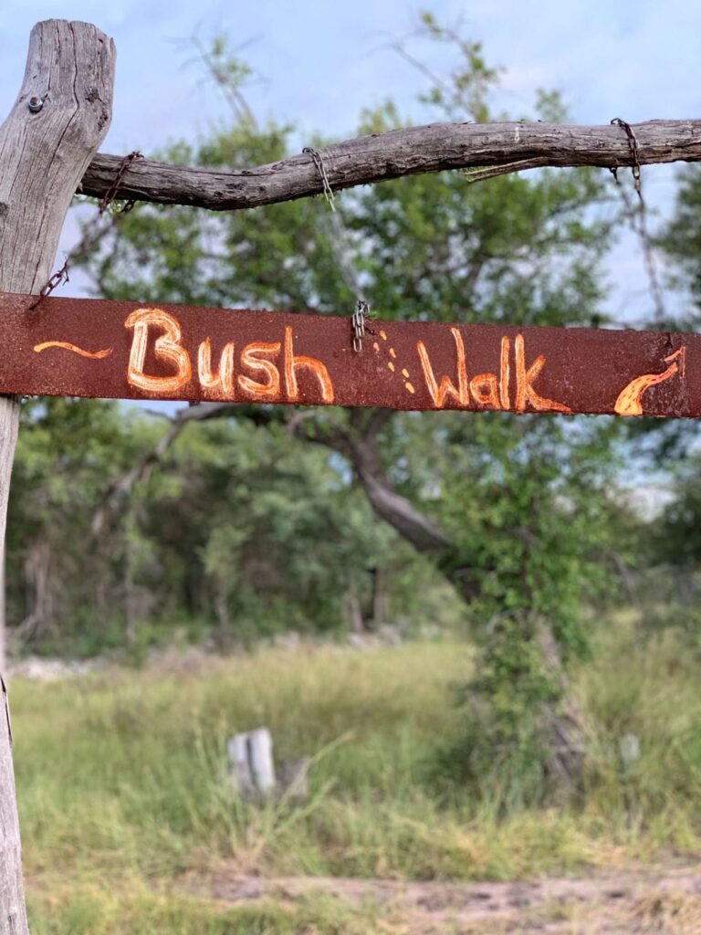 Roy's Rest Camp – bush-walk sign
