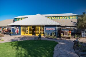 Colourful exterior of Canyon Roadhouse in southern Namibia