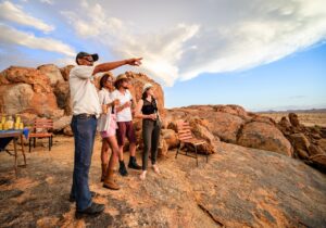 Guided walk among rocks near Canyon Village