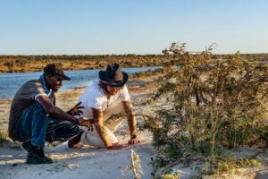 Guided nature walk at Chobe River Camp beside the river in Namibia