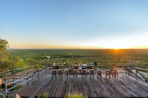 Sunset viewing deck above Damara Mopane Lodge in Damaraland