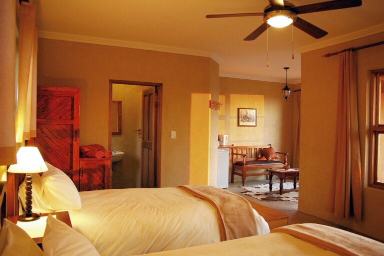 Double bedroom inside Desert Horse Inn accommodation