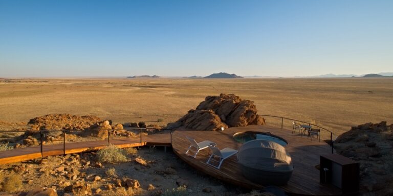 Elevated desert panorama from the private Namib retreat