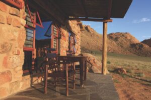 Two-storey stone chalet at Eagles Nest Chalets