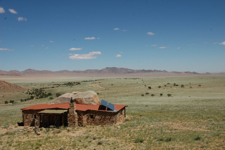 Remote chalet overlooking southern Namibia plains