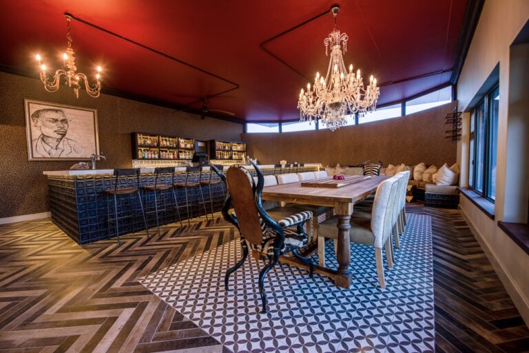 Bar and lounge interior at Etosha King Nehale