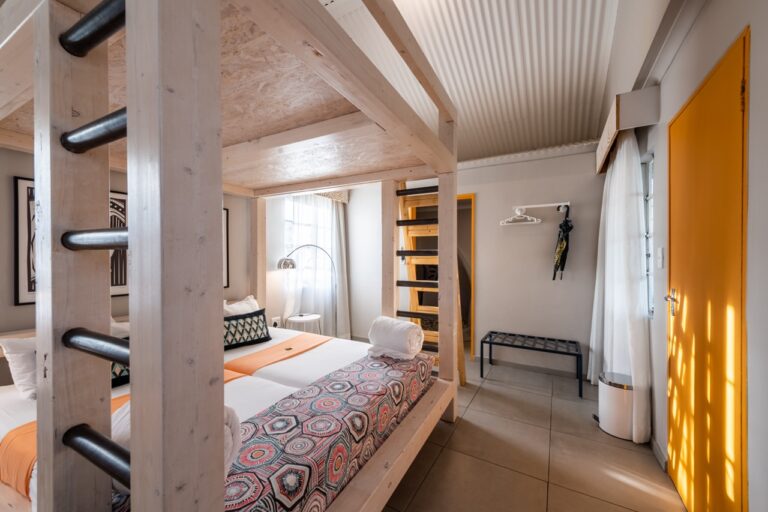 Family room bunk-bed ladder at Etosha Safari Camp