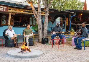Guests enjoying evening entertainment at Etosha Safari Camp