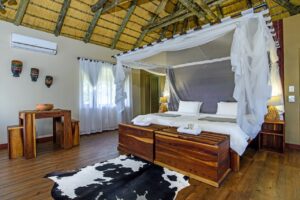 Spacious family room at this Okavango River lodge