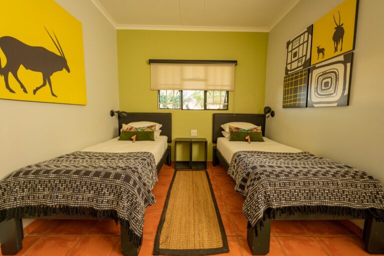 Twin-bed accommodation at Namib Desert Lodge