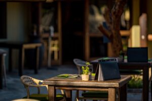 Restaurant table at Namib Desert Lodge