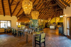 Thatched dining room at Namib Desert Lodge