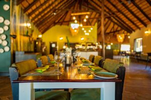 Dining and lounge area at Namib Desert Lodge