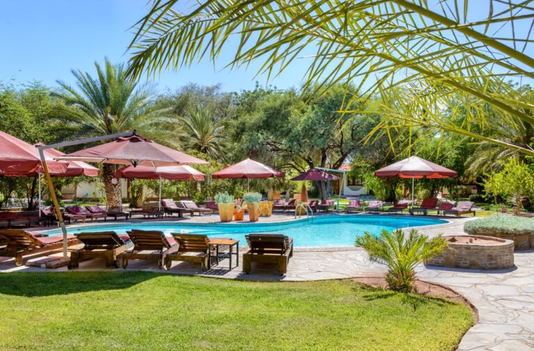 Garden swimming pool at Namib Desert Lodge