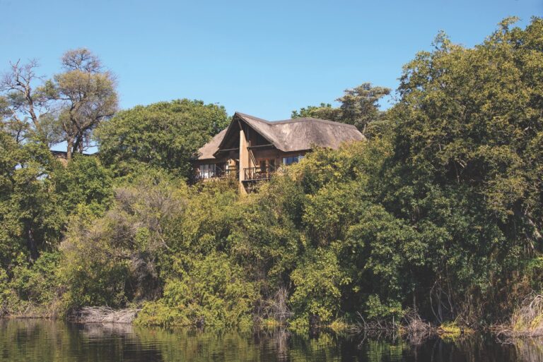 Namushasha River Lodge set above the Kwando River woodland