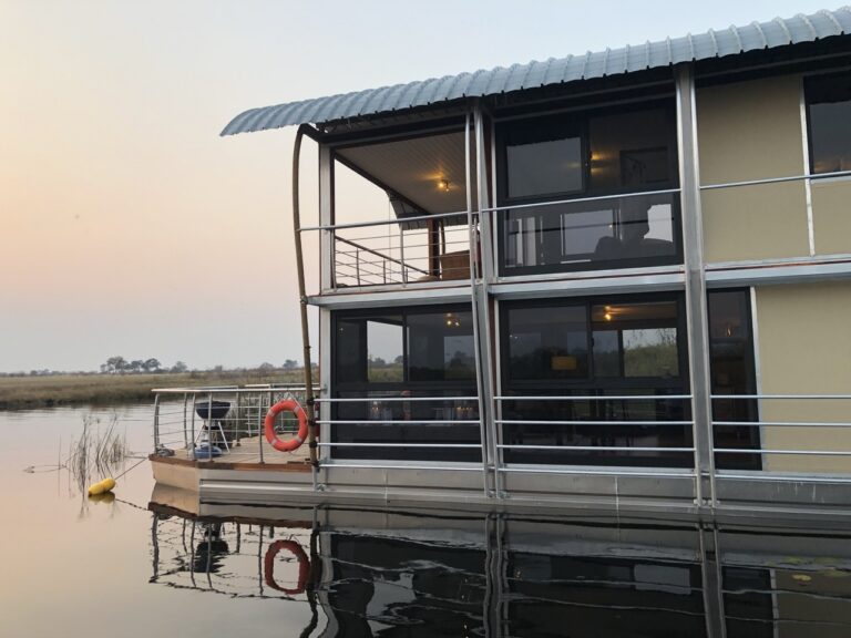 Side view of the private river villa and lower deck