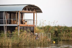 Upper and lower decks at Namushasha River Villa