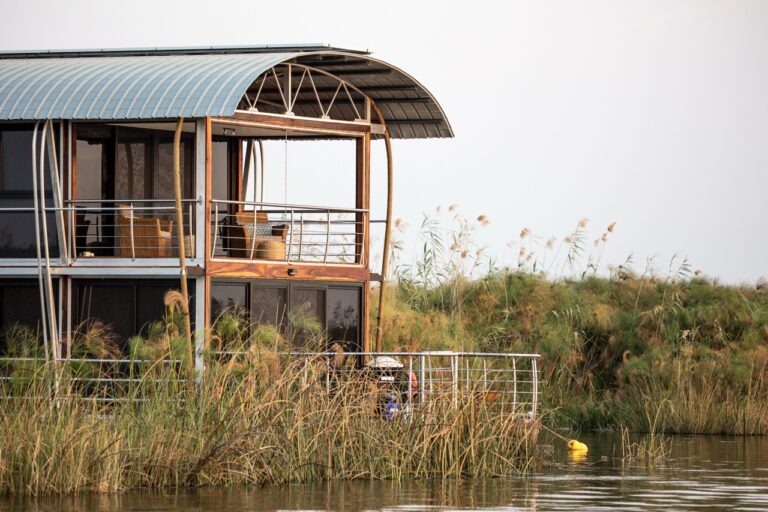 Upper and lower decks at Namushasha River Villa