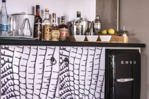 Private bar and drinks station at Namushasha River Villa