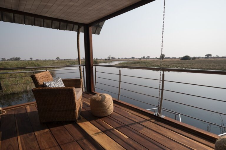 Upper deck seating overlooking the Kwando floodplain