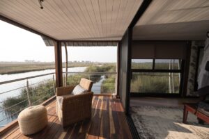 Bedroom deck overlooking the surrounding floodplain