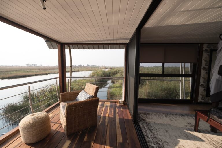 Bedroom deck overlooking the surrounding floodplain