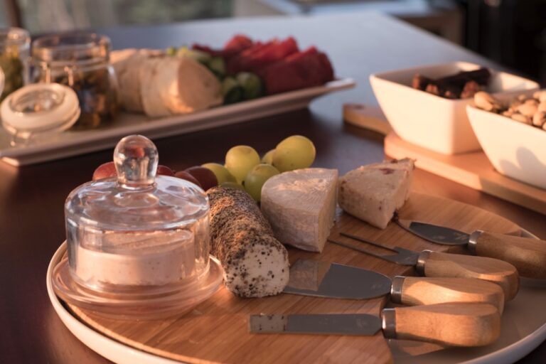 Cheese board prepared for guests at Namushasha River Villa