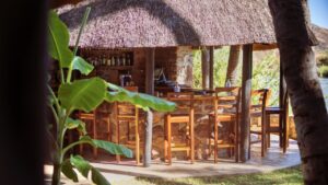 Open-air dining area at Omarunga Epupa-Falls Camp