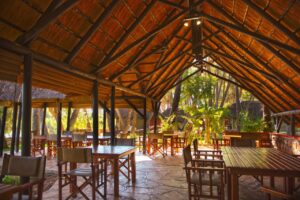 Covered restaurant at Omarunga Epupa-Falls Camp