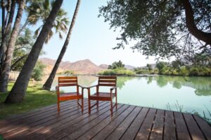 Riverside viewing deck at Omarunga Epupa-Falls Camp