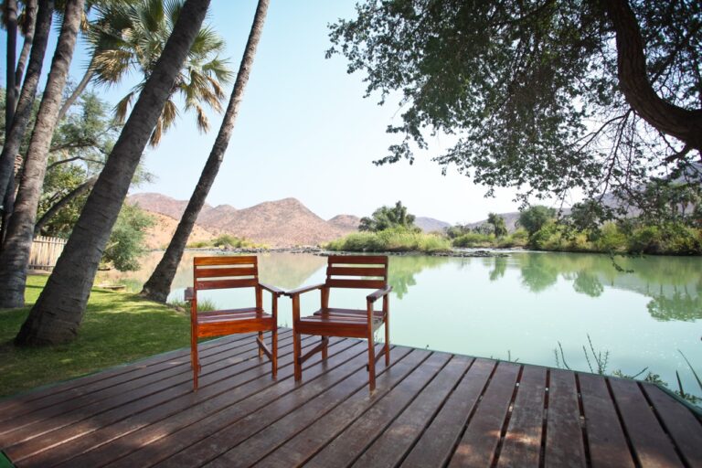 Riverside viewing deck at Omarunga Epupa-Falls Camp