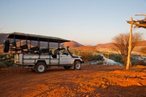 Game-drive vehicle near Epupa Falls accommodation