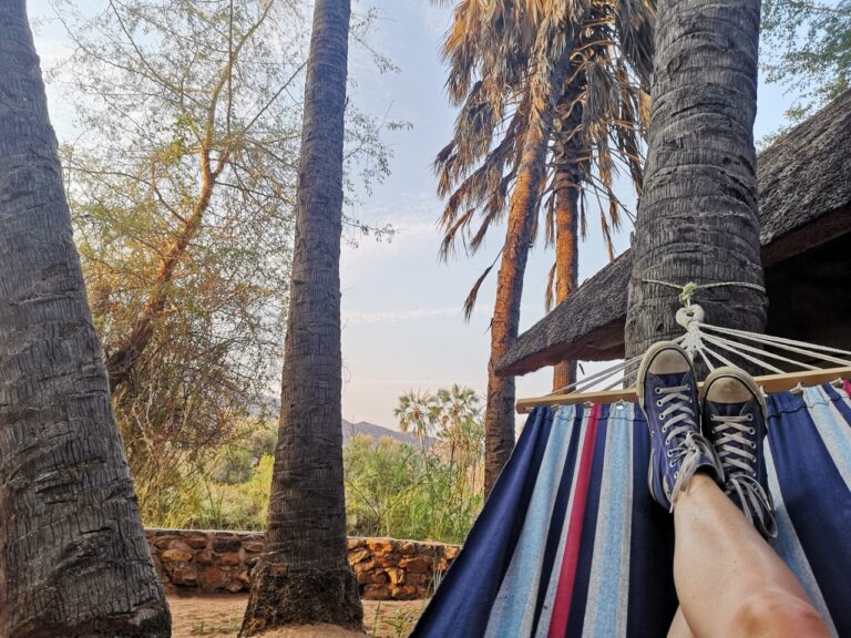 Hammock beside an Omarunga Epupa-Falls Camp chalet