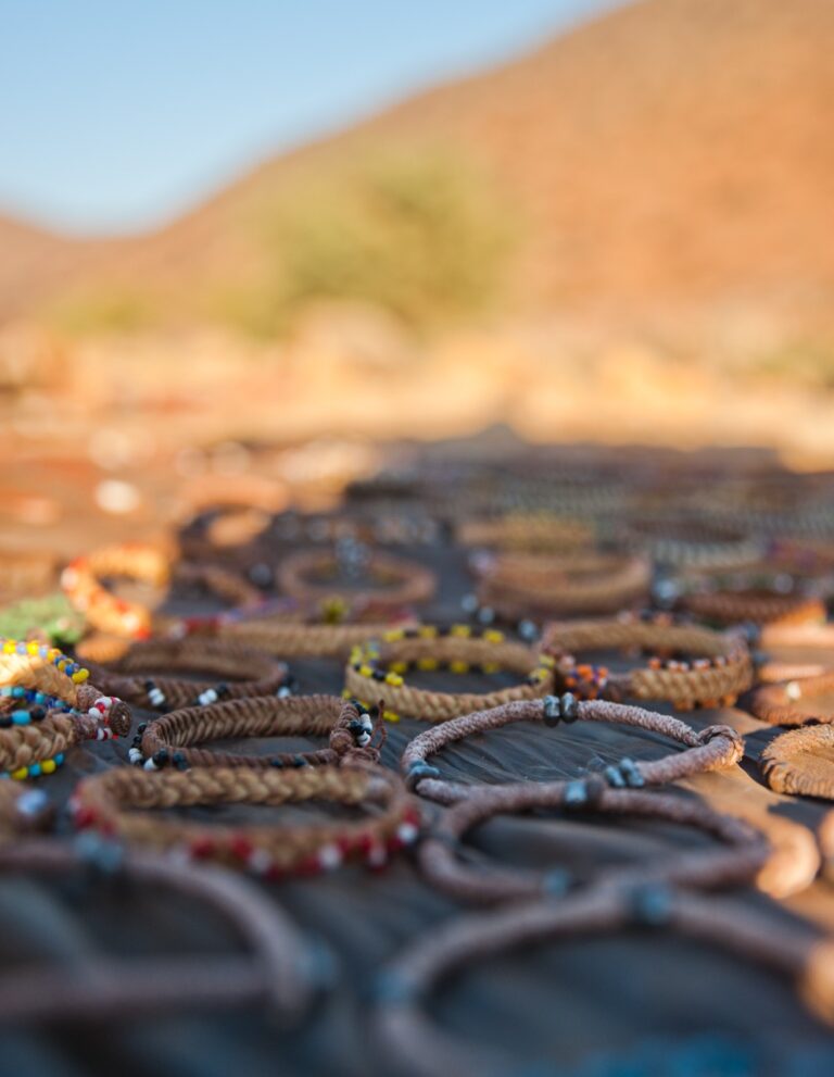 Handmade jewellery during an Omarunga Epupa-Falls Camp cultural visit