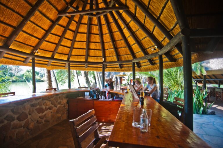 Open-air bar at Omarunga Epupa-Falls Camp on the Kunene River
