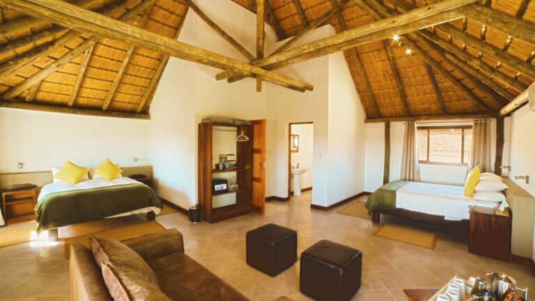 Spacious guest room at Palmwag Lodge in Damaraland