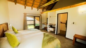 Twin bedroom at Palmwag Lodge accommodation