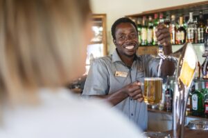 Palmwag Lodge bar service in Damaraland