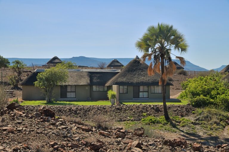 Palmwag Lodge bungalows in the Damaraland landscape