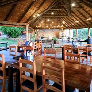 Restaurant seating at Palmwag Lodge accommodation