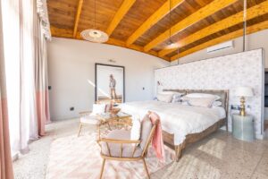 Bright bungalow bedroom at The Desert Grace