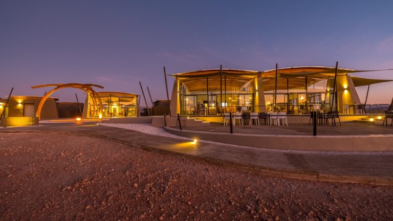 Desert Grace buildings across the Namib landscape