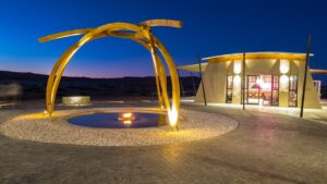 Round entrance arch at The Desert Grace accommodation