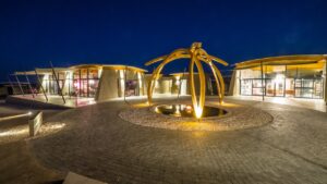 The Desert Grace central courtyard in the evening